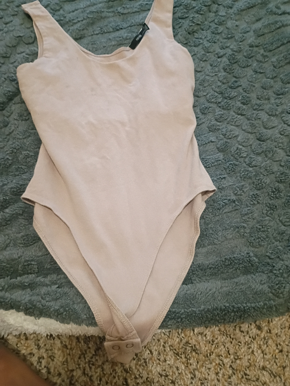 Forever 21 Light Beige Tank-Style One-Piece Bodysuit